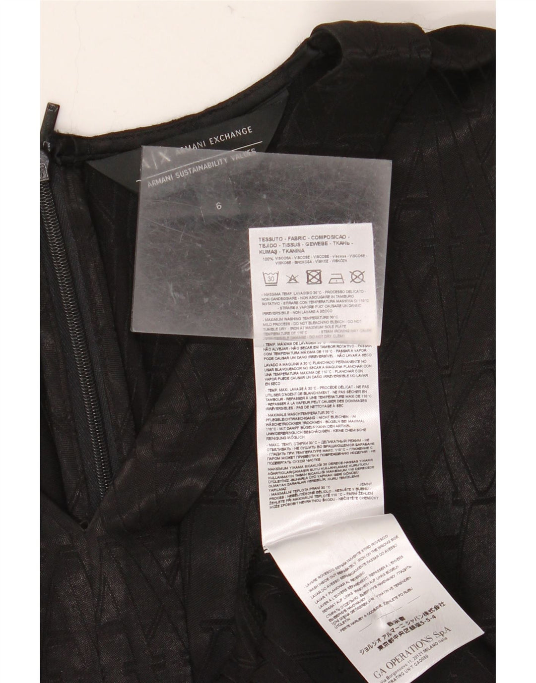 ARMANI EXCHANGE Rochie A-Line fără mâneci pentru femei US 6 Medium Black