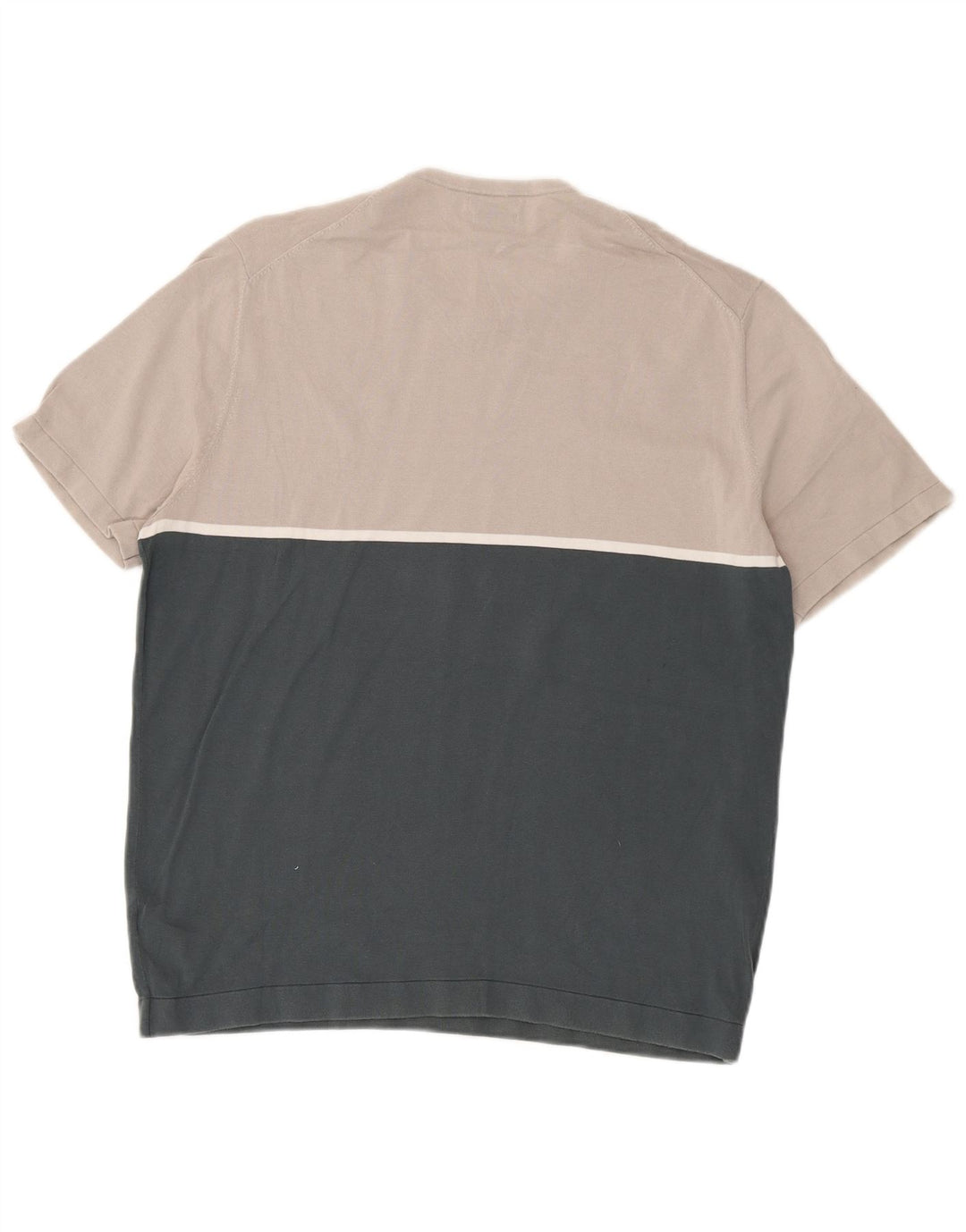 Pulover Massimo Dutti pentru bărbați cu gât roșu, XL, gri, bloc de culoare