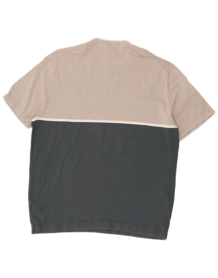 Pulover Massimo Dutti pentru bărbați cu gât roșu, XL, gri, bloc de culoare