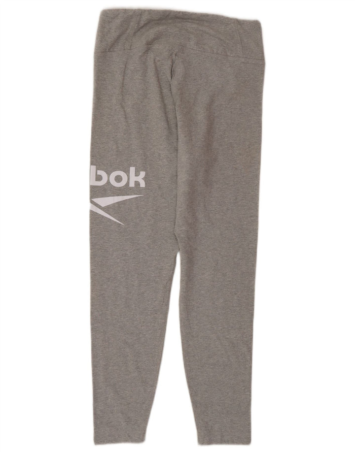 Leggings grafic Reebok pentru femei Marea Britanie 12/14, bumbac gri mediu