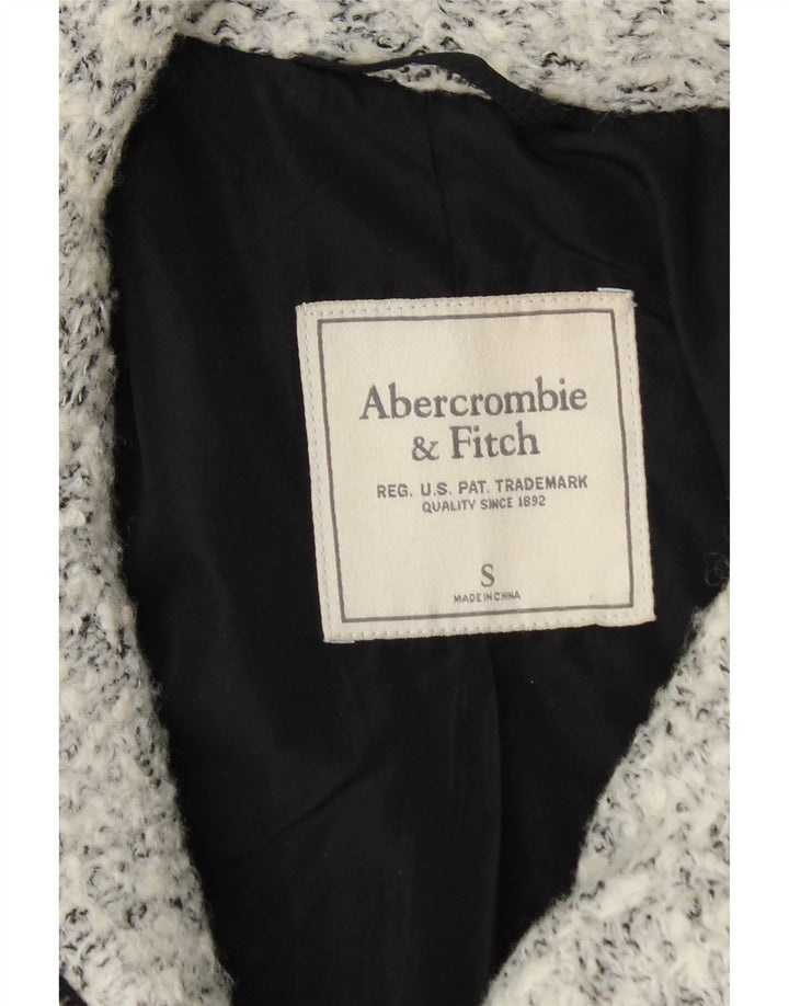 Abercrombie & Fitch pardesiu supradimensionat pentru femei UK 10 mic gri cu pete de lână
