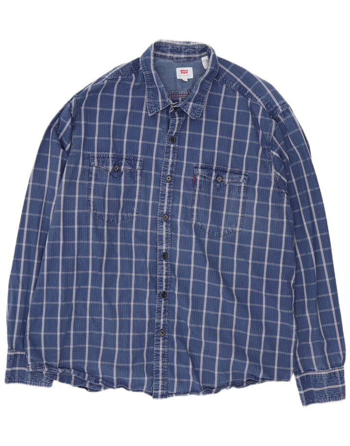 Cămașă pentru bărbați Levi's XL Blue Check Bumbac