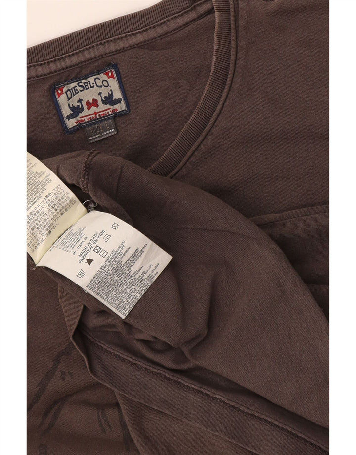 Tricou grafic pentru bărbați Diesel Top mare din bumbac gri