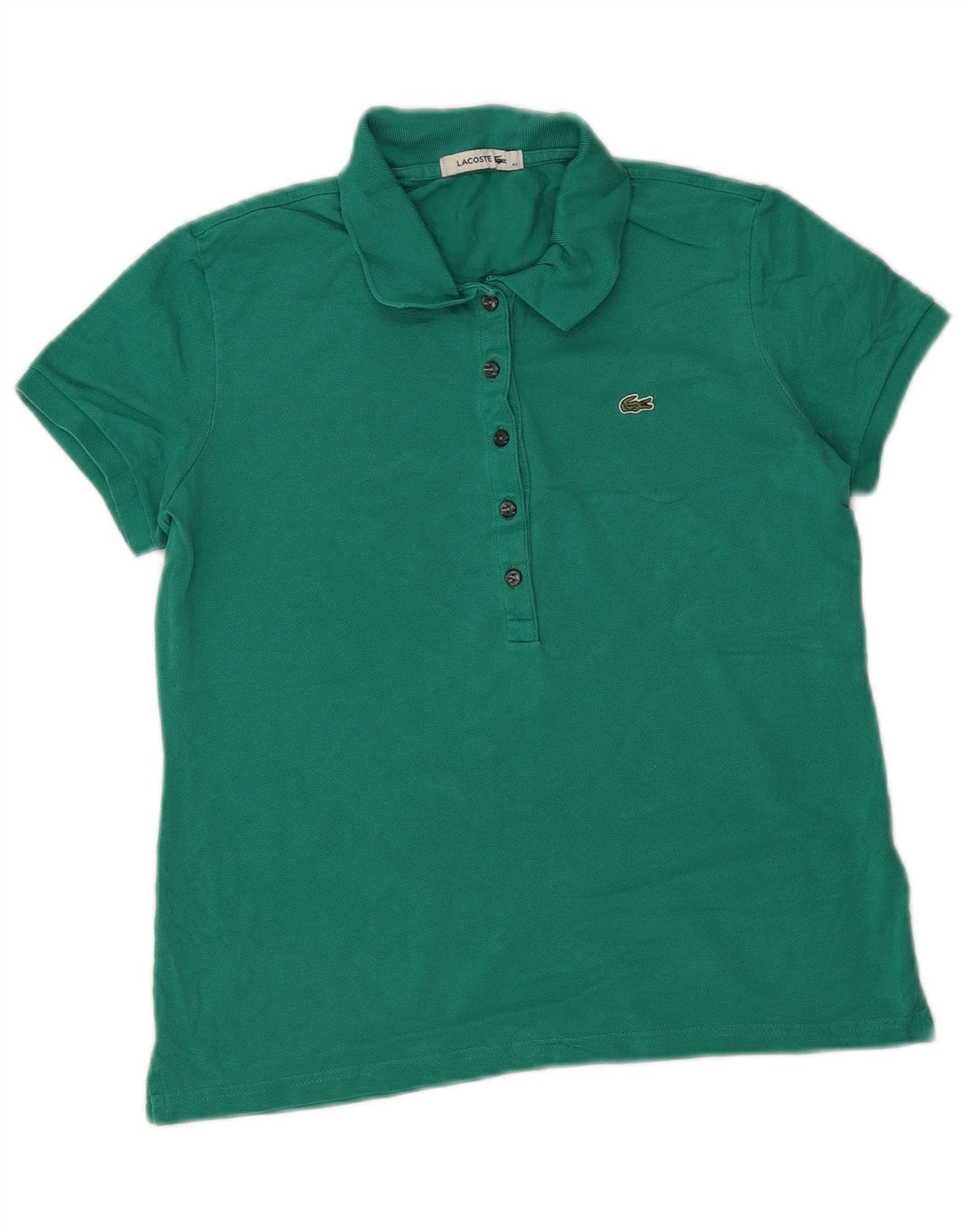 Tricou polo Lacoste pentru femei Mărimea 40 bumbac verde mediu