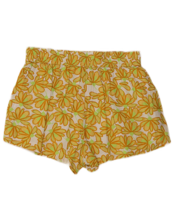 Pantaloni de damă Zara cu talie înaltă, XS W26, bumbac floral, galben