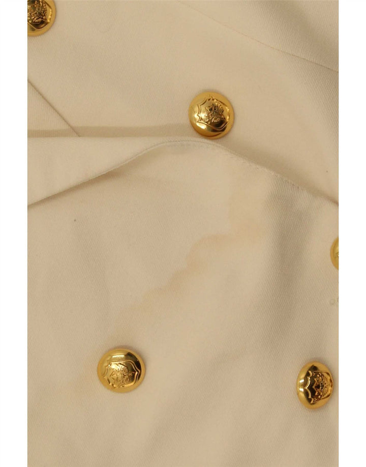Jachetă Blazer pentru femei Zara, cu două piept, UK 14 XL Poliester alb
