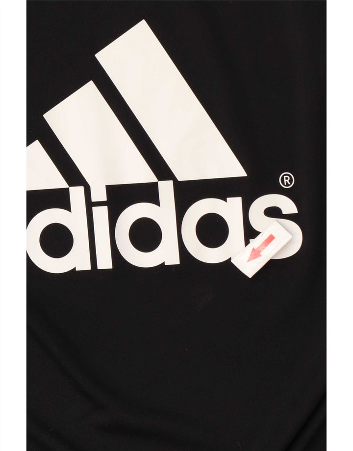 Tricou cu grafic Climalite Adidas pentru bărbați Top mare din poliester negru