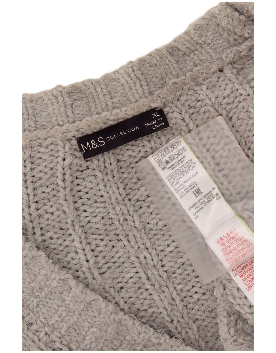 Pulover cardigan supradimensionat pentru femei Marks & Spencer UK 18 XL poliester gri