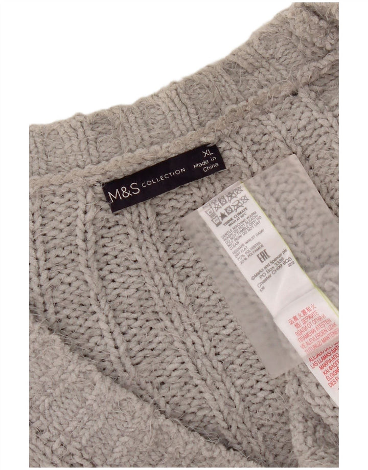 Pulover cardigan supradimensionat pentru femei Marks & Spencer UK 18 XL poliester gri