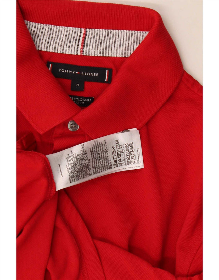 Tricou polo Tommy Hilfiger pentru bărbați, bumbac roșu mediu