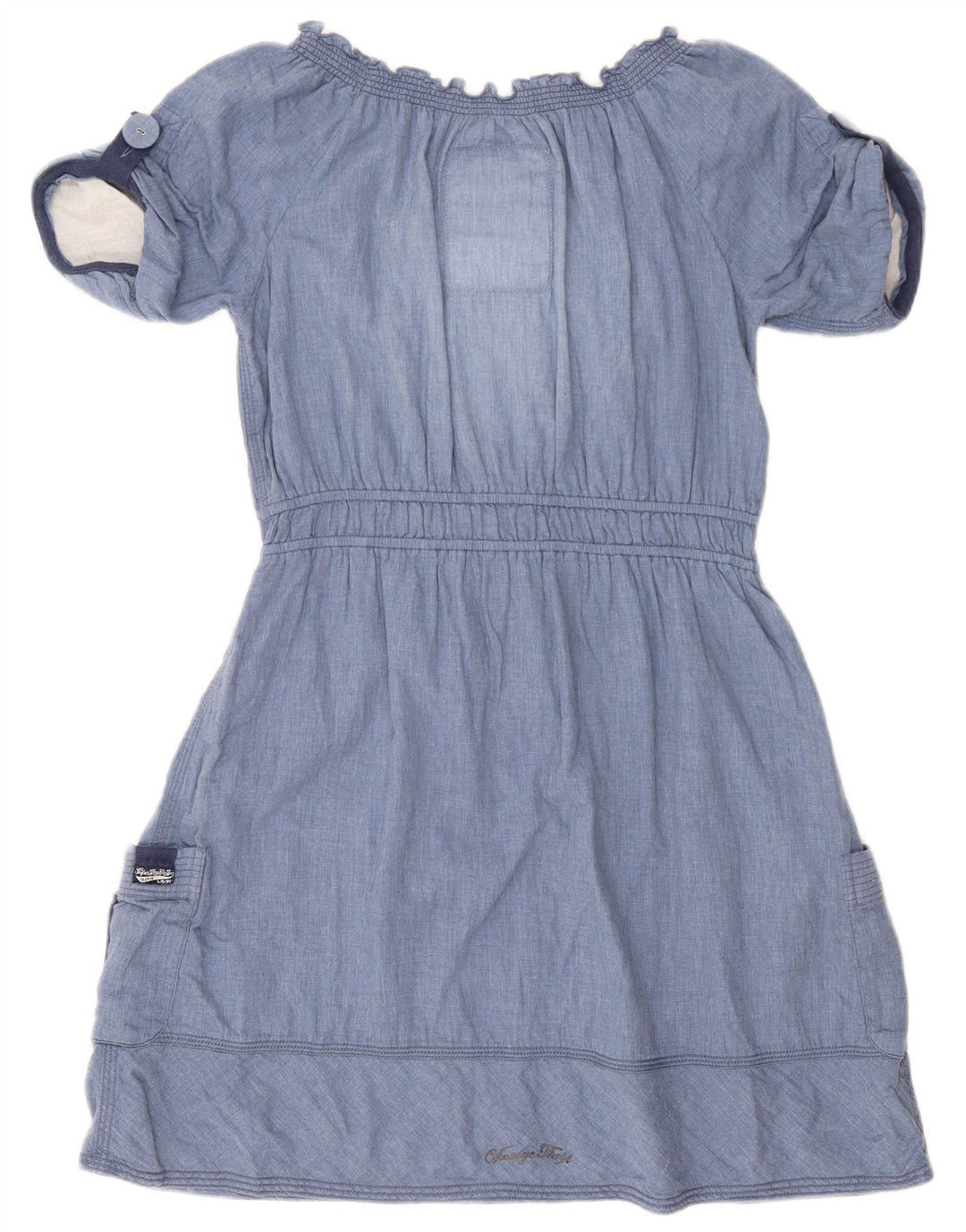 Rochie A-Line pentru femei Superdry UK 14, bumbac albastru mediu
