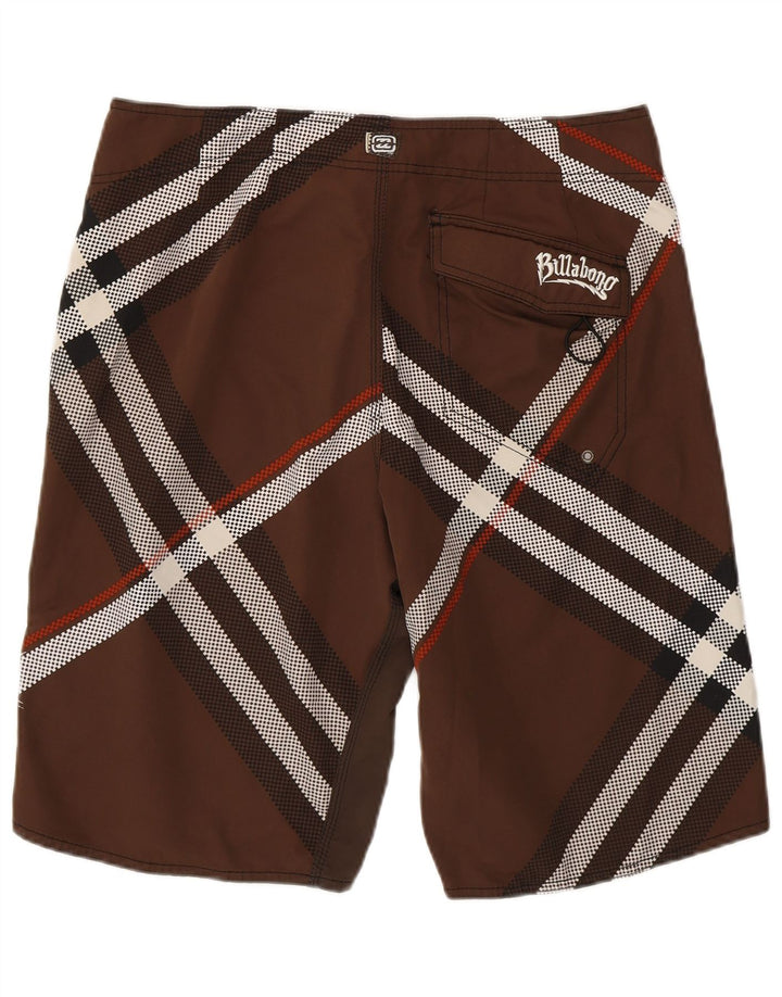 Pantaloni scurți de înot grafic pentru bărbați Billabong, maro, în carouri, poliester