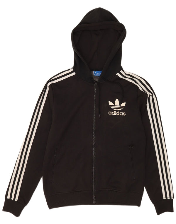 Pulover Adidas pentru bărbați, cu fermoar, poliester mic, negru