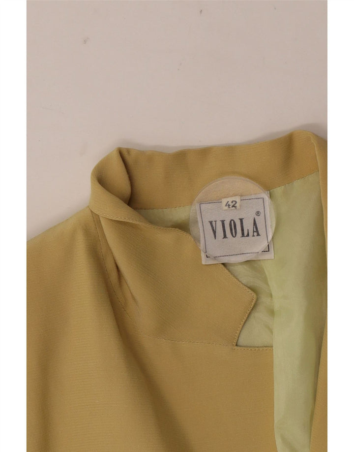 Jachetă vintage de damă cu 3/4 mâneci IT 42 lână galbenă medie