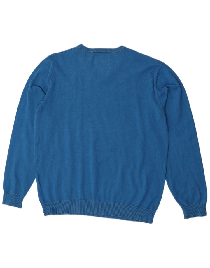 Jack & Jones Pulover cu decolteu în V pentru bărbați, 2XL, albastru acrilic