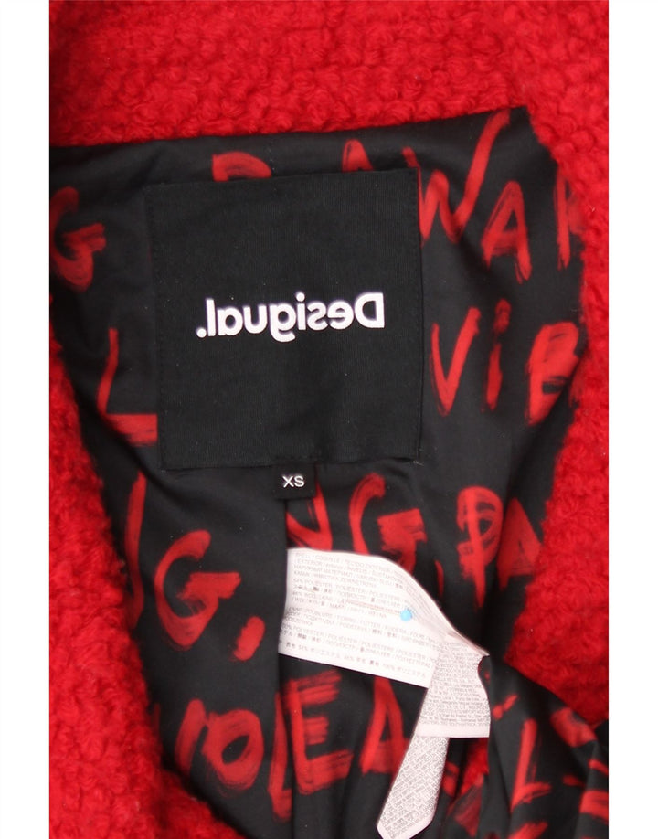 Palton supradimensionat pentru femei Desigual UK 6 XS poliester roșu