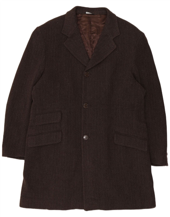 Palton Chesterfield Conbipel pentru bărbați, IT 54 XL, lână maro în formă de spină