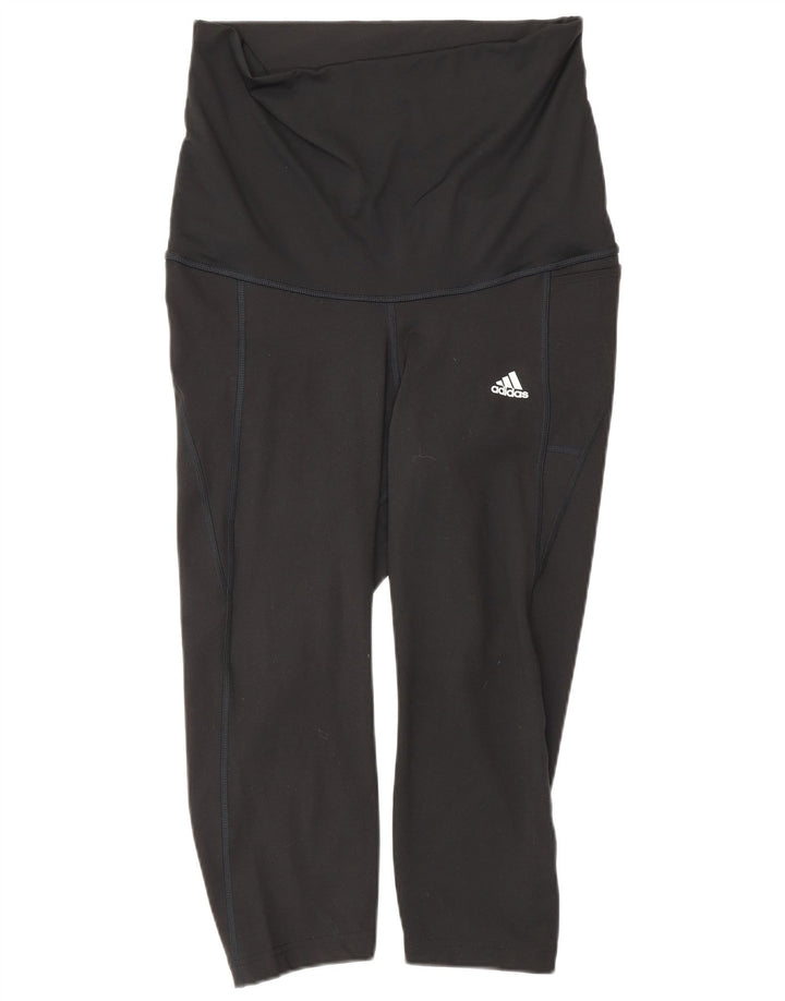 Leggings Capri de maternitate Adidas pentru femei UK 12/14 Poliester mediu negru