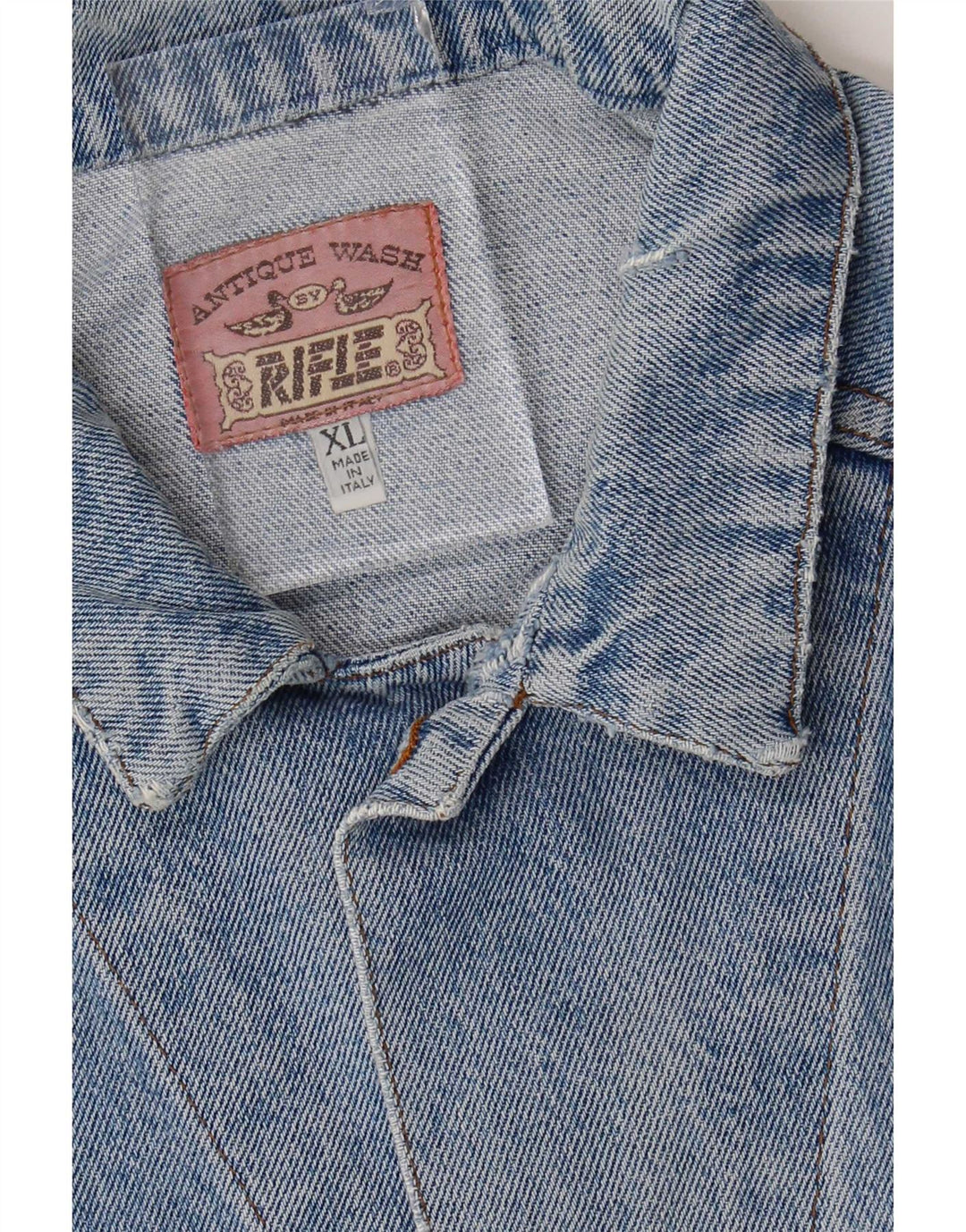 Jachetă din denim învechită pentru bărbați Rifle UK 42 XL Albastru