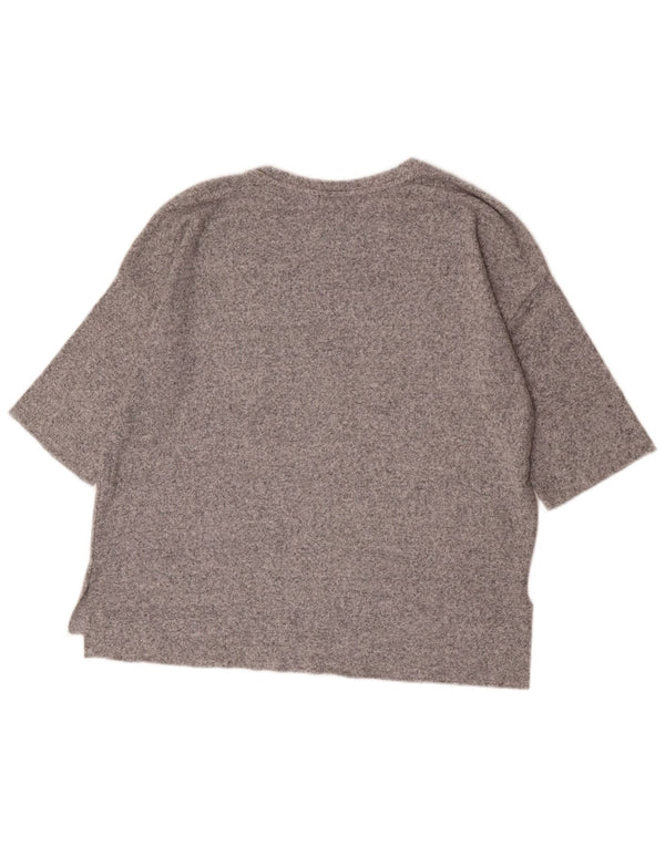 Tricou supradimensionat Trafaluc pentru femei Zara UK 10 Small Grey Flecked