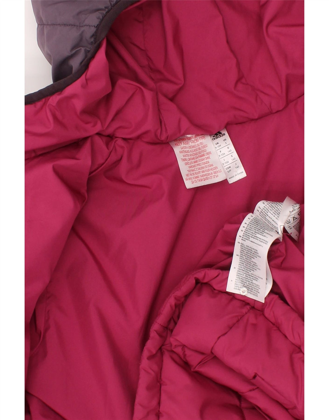 Jachetă căptușită cu glugă Adidas pentru băieți 9-10 ani, roz, poliester color bloc