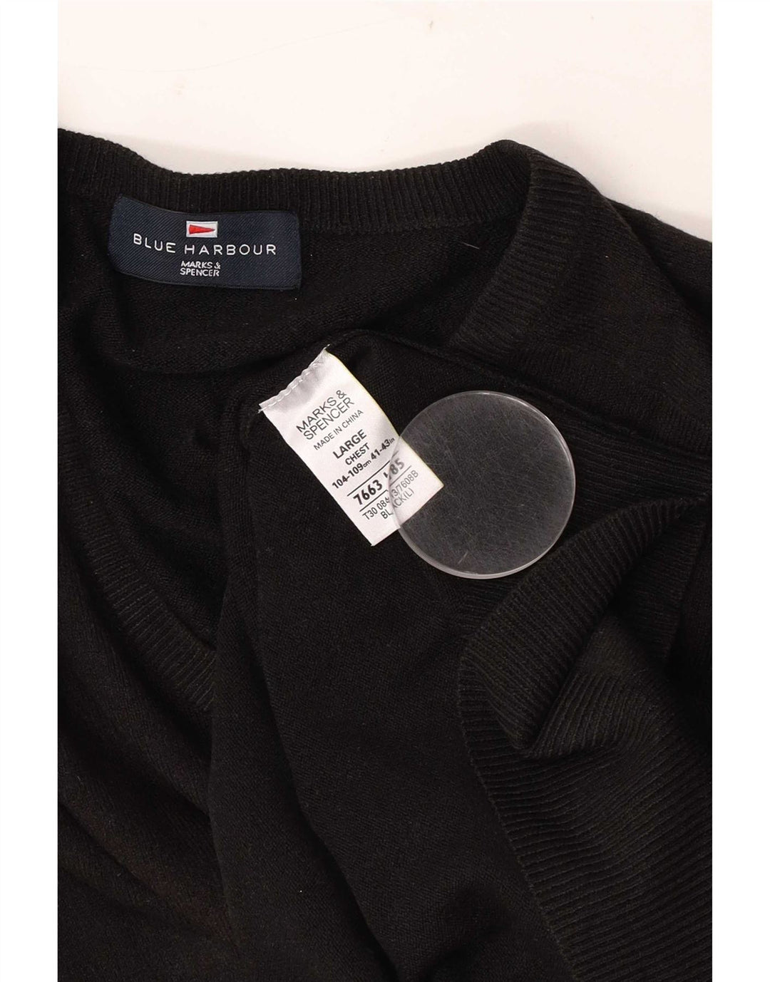 Pulover cu decolteu în V pentru bărbați Marks & Spencer UK 41/43 mare negru
