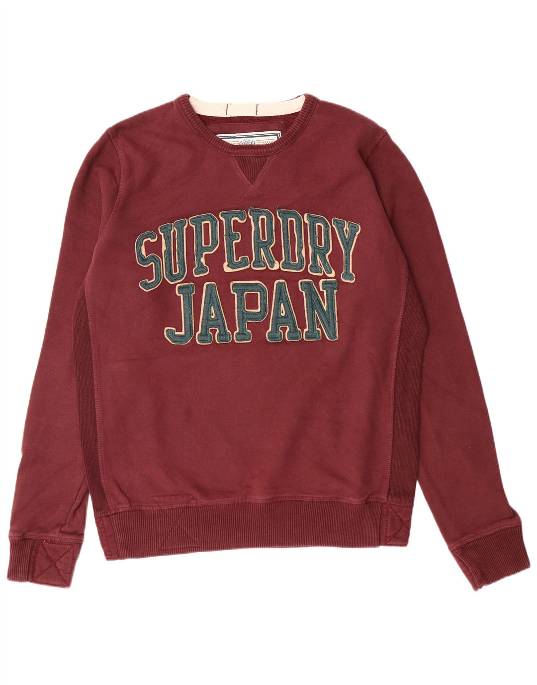 Hanorac grafic pentru bărbați Superdry Pulover mare din bumbac burgundy
