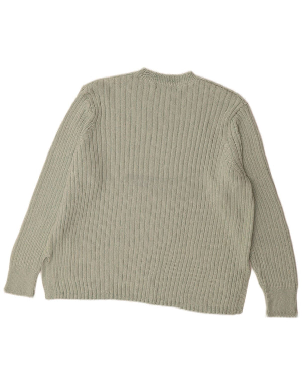 MARKS & SPENCER Pulover pentru femei cu decolteu rotund UK 20 2XL bumbac verde