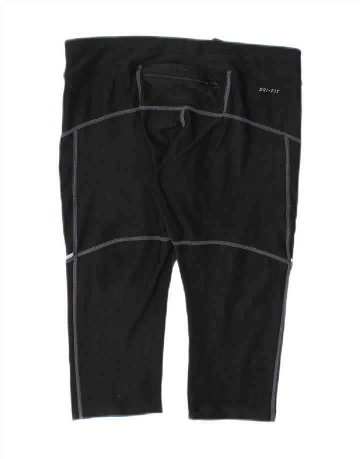 NIKE Womens Dri Fit Capri Leggings UK 12 Medium Black Polyester Vintage Nike and Second-Hand Nike from Messina Hembry 
