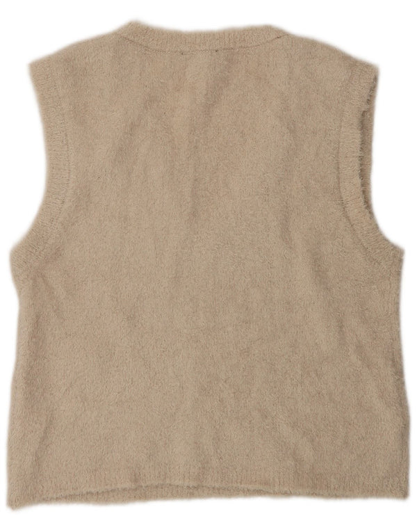 Zara Femei Vest Tank Top UK 14 Medium Bej Poliester