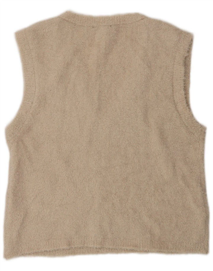 Zara Femei Vest Tank Top UK 14 Medium Bej Poliester