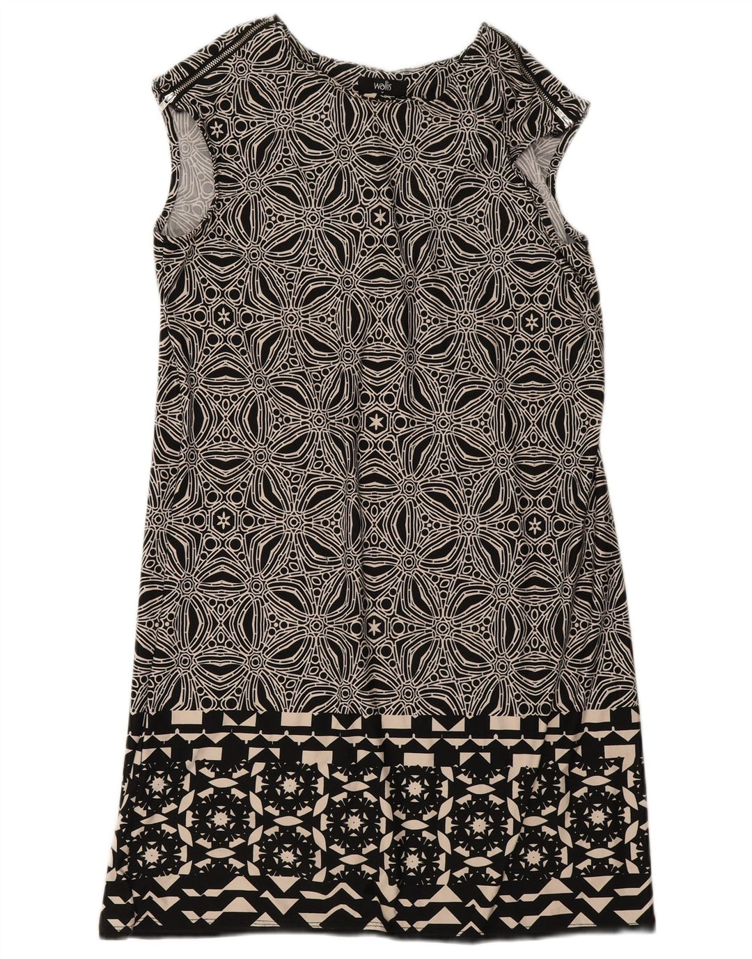 Rochie fără mâneci pentru femei Wallis UK 12 Poliester geometric negru mediu