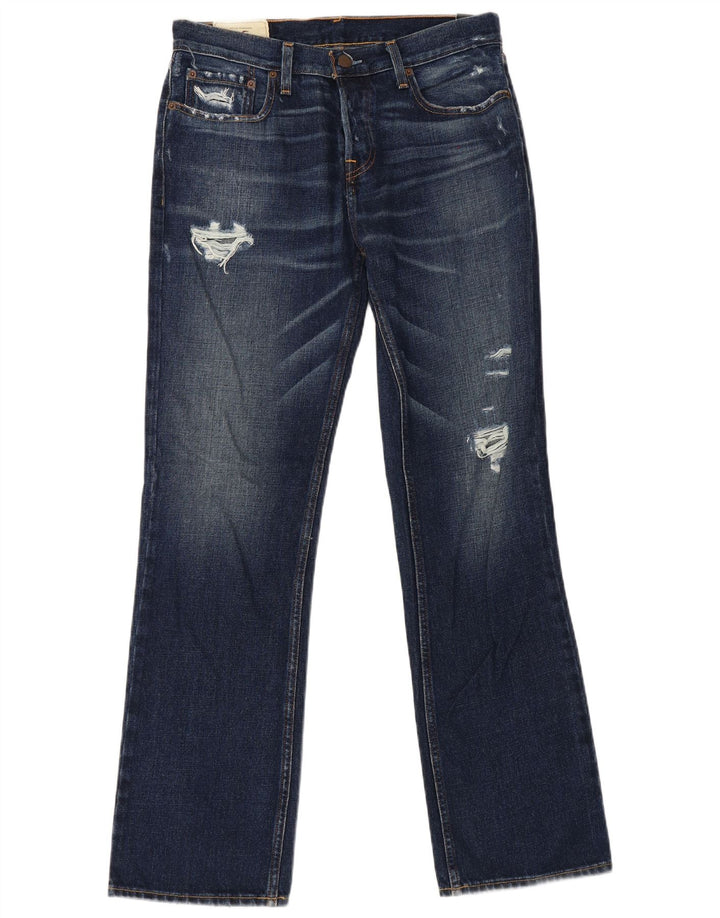 Blugi pentru bărbați Hollister Distressed Bootcut W32 L32 Blue Cotton