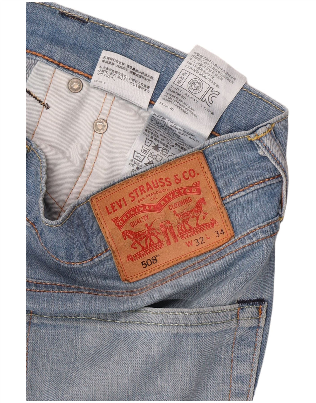 Blugi conici pentru bărbați Levi's 508 W32 L31 Bumbac albastru