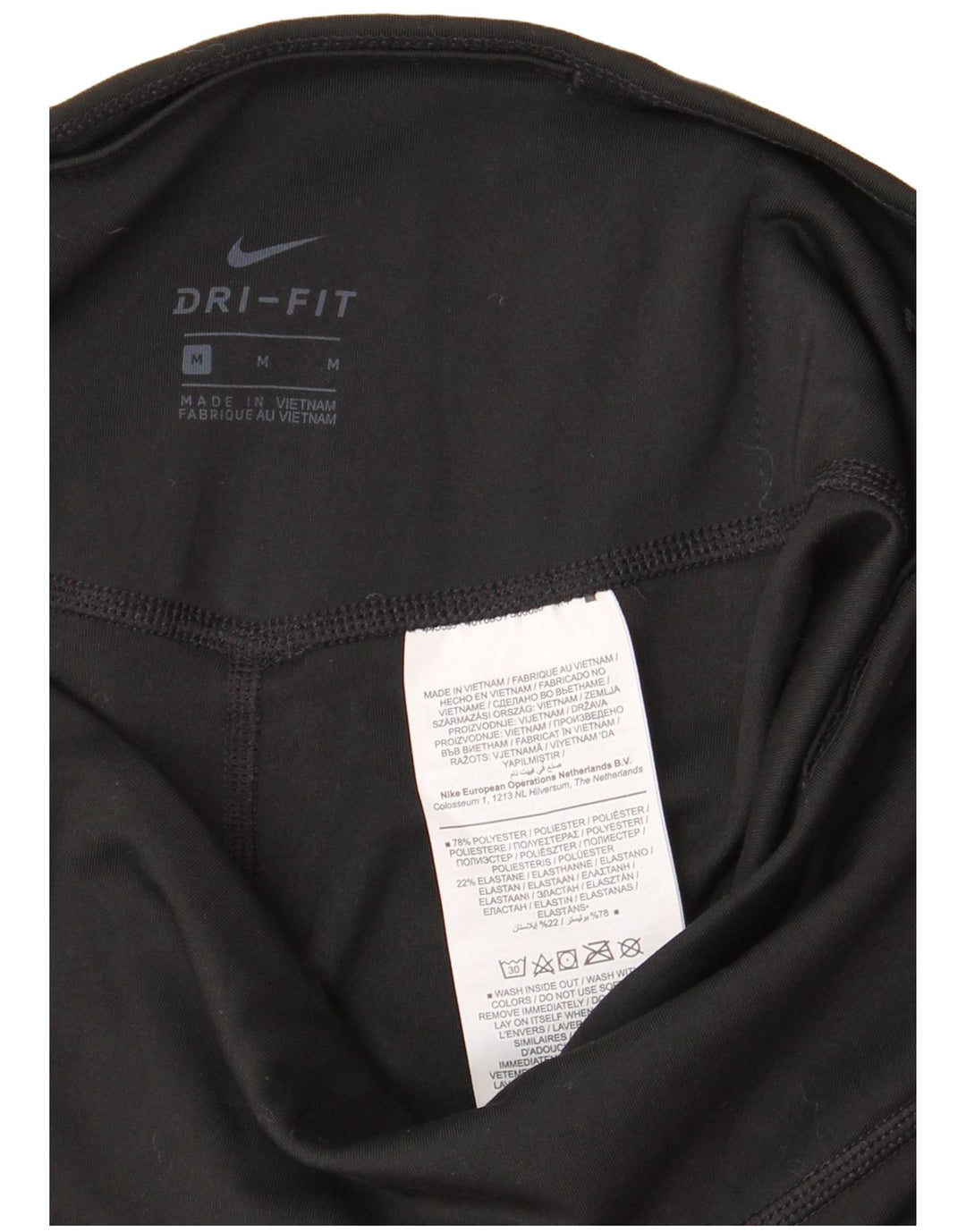 Leggings Nike Dri Fit Graphic Capri pentru femei UK 12 Poliester mediu negru