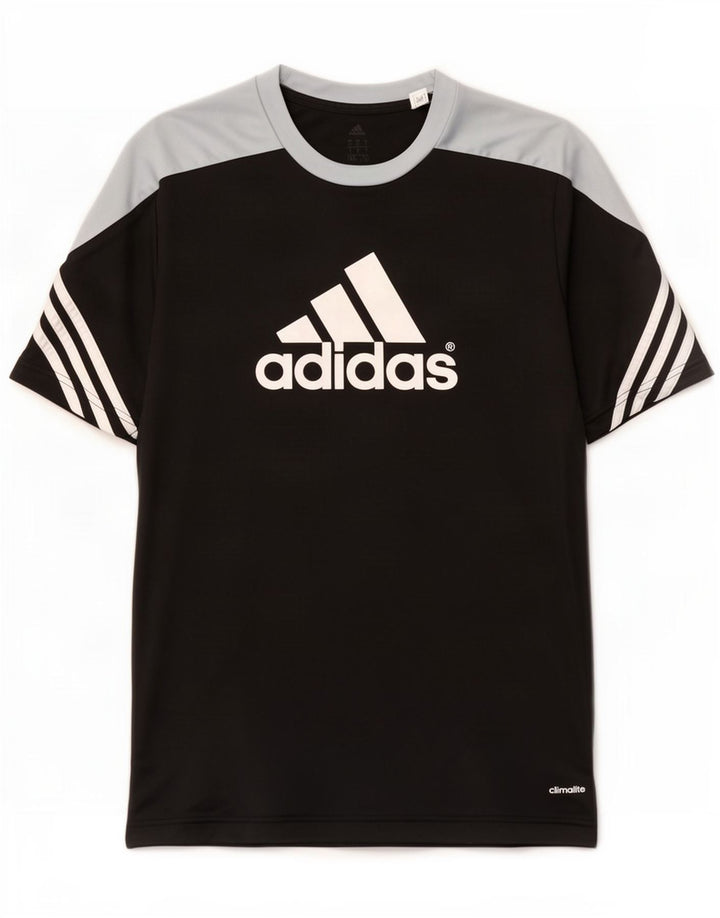 Tricou cu grafic Climalite Adidas pentru bărbați Top mare, negru, poliester color bloc