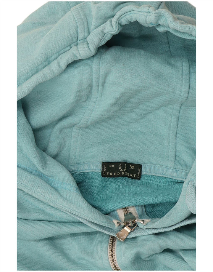 Fred Perry Pulover cu capota cu fermoar pentru femei UK 12 Turcoaz mediu