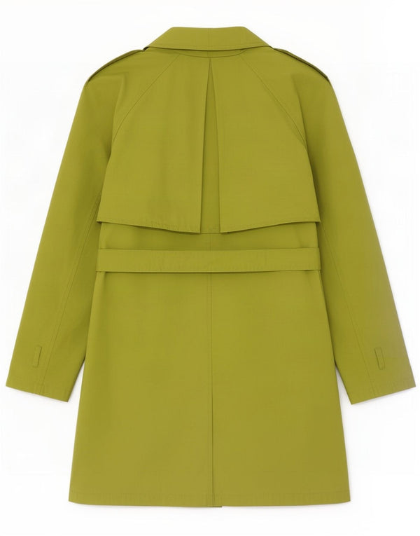Trenci supradimensionat pentru femei vintage UK 14 bumbac verde mediu