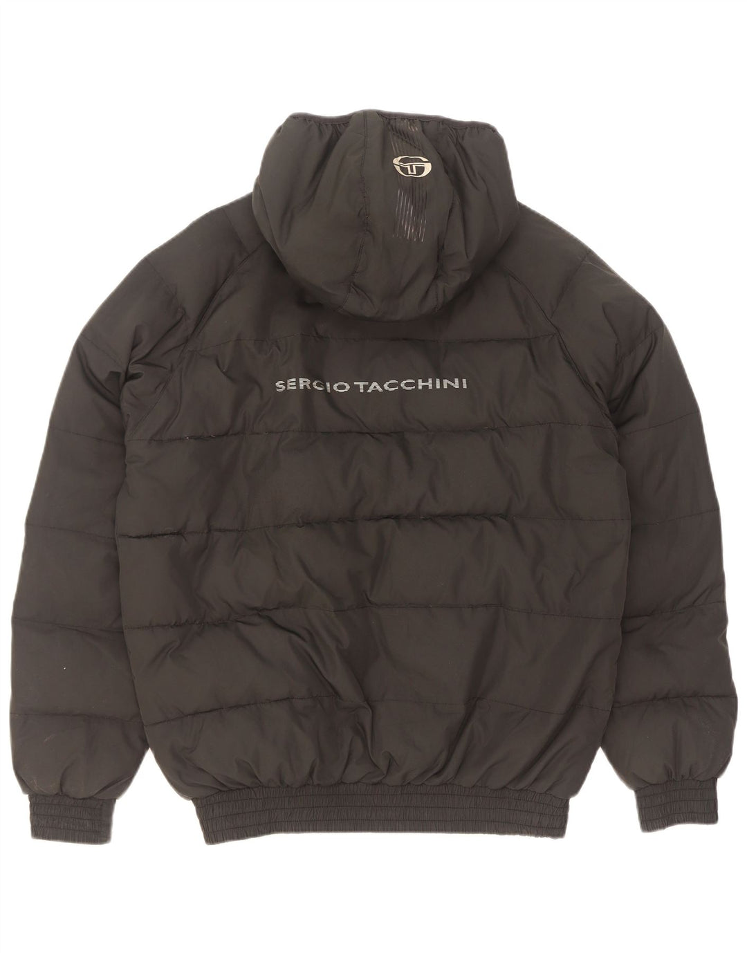 Jachetă căptușită cu grafică pentru bărbați Sergio Tacchini UK 38 Poliester mediu negru