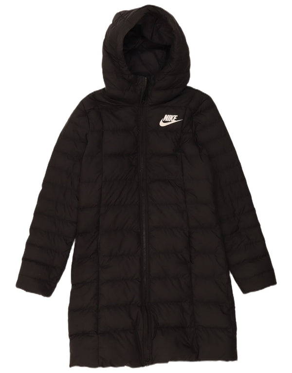 Palton căptușit cu glugă Nike pentru femei UK 10 Poliester negru mic