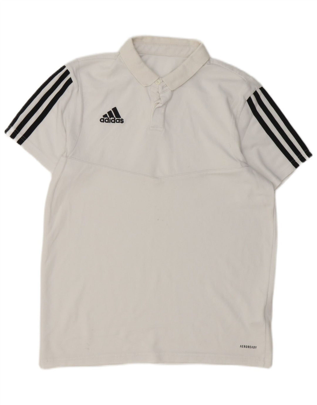 Tricou polo Adidas Aeroready pentru bărbați, bumbac alb mediu