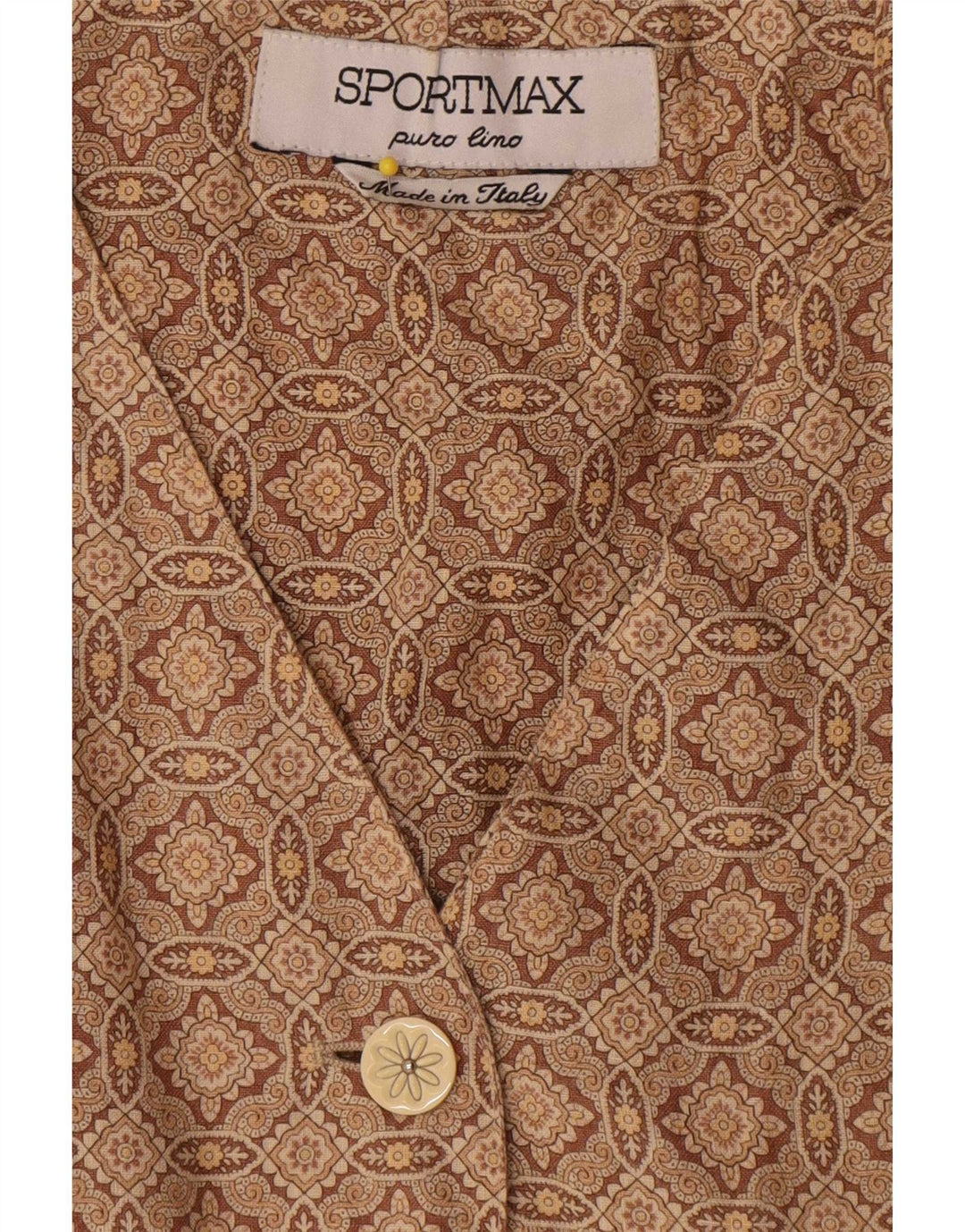 Jachetă blazer fără mâneci pentru femei Sportmax UK 12 maro mediu geometric