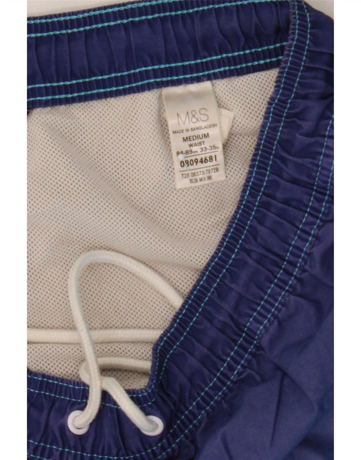 Pantaloni scurți de înot pentru bărbați Marks & Spencer, albastru mediu, poliester color bloc