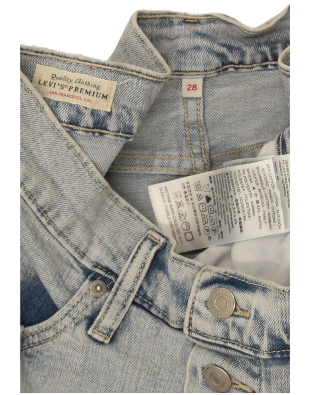 Fusta de blugi pentru femei Levi's W28 bumbac albastru mediu