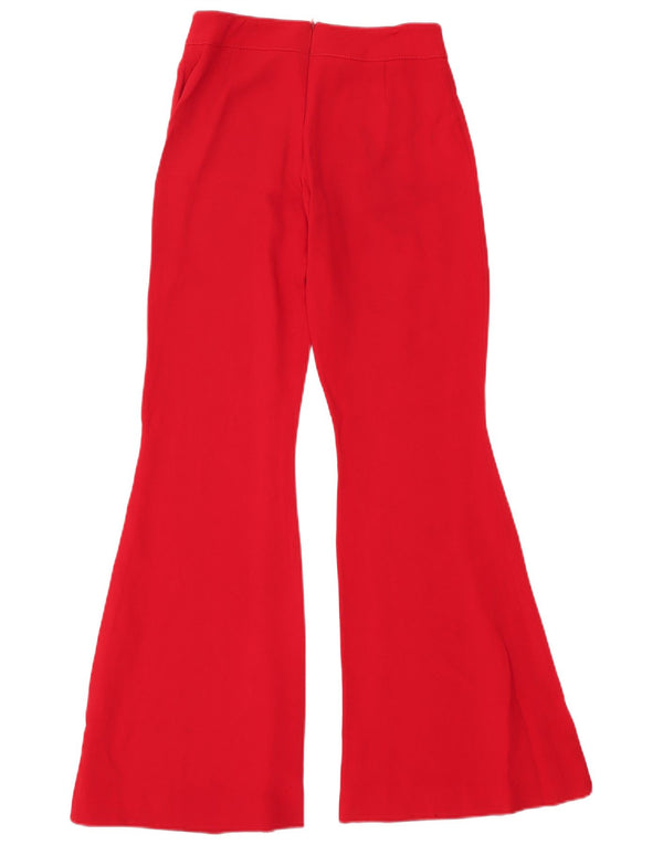 GAI MATTIOLO Womens Flare Casual Trousers UK 8 Small W26 L32 Red Acetate