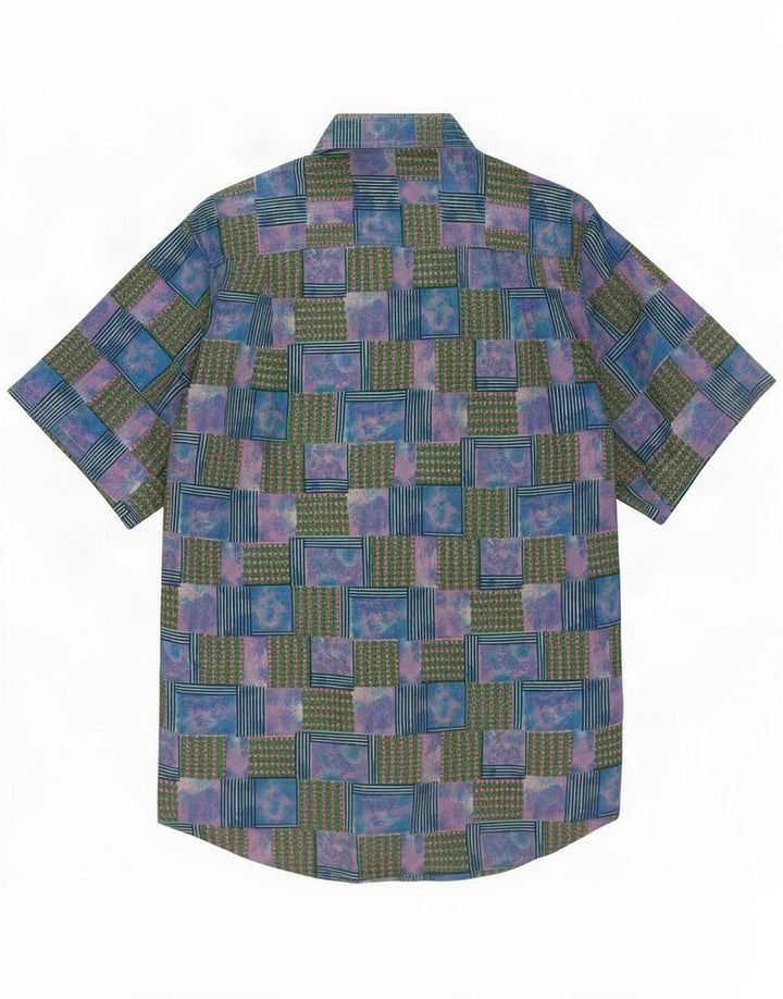 Azzurra Cămașă cu mânecă scurtă pentru bărbați Medium Multicolor Patchwork