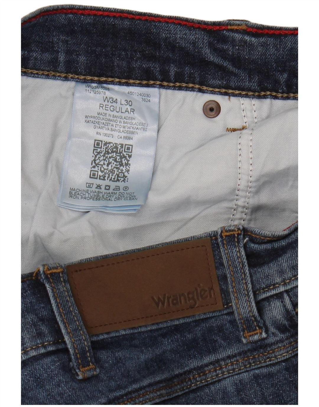 Blugi drepți Wrangler pentru bărbați W34 L30, bumbac albastru