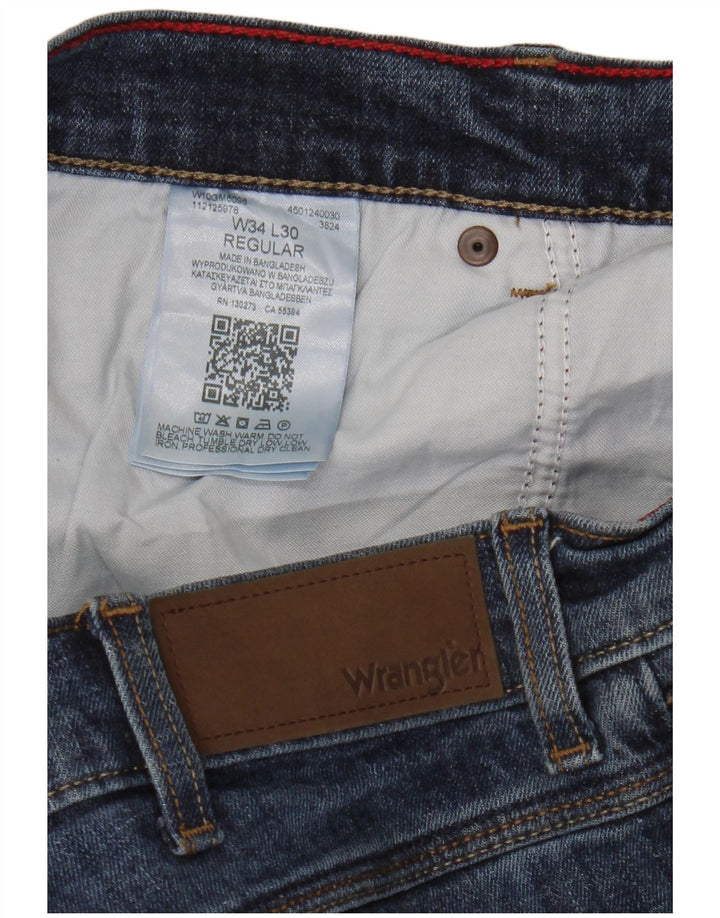 Blugi drepți Wrangler pentru bărbați W34 L30, bumbac albastru
