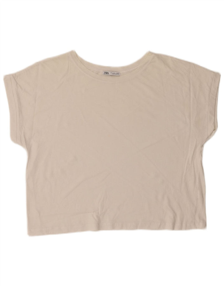 Tricou Crop pentru femei Zara UK 16 Large White