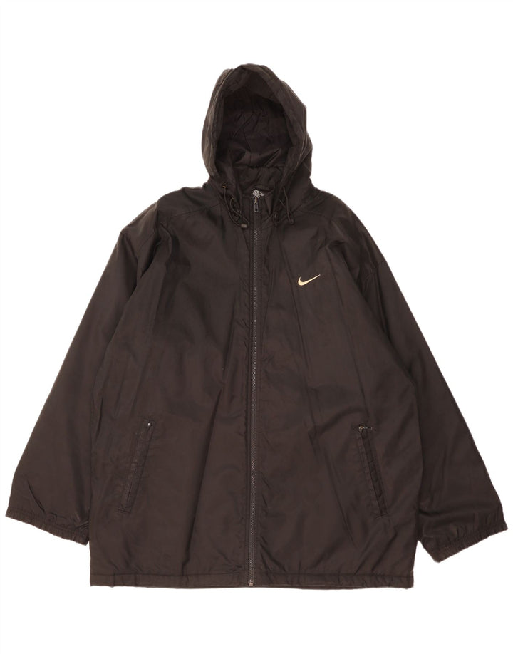 Jachetă de vânt cu glugă cu glugă Nike pentru bărbați Marea Britanie 42/44 Poliester negru mare